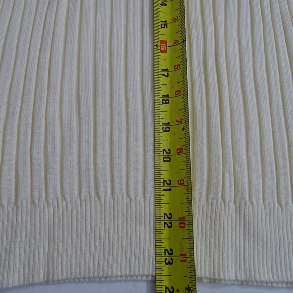 Cato Ribbed Mock Neck Cream Knit Top Sweater Women Size M Fitted Casual Layering - Picture 9 of 10
